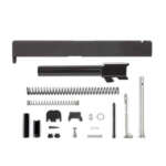 Complete Glock® 19 Compatible Slide - Front & Rear Serrations - FDE w/ Black, Stainless, Threaded or Non-Threaded Barrel - Handgun Parts - California Gun Shop