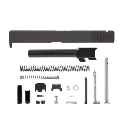 Complete Glock® 17 Compatible Rear Serration Only Slide - Black w/ Stainless, Black, Threaded or Non-Threaded Barrel