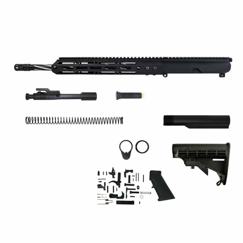 .300 Blackout AR 15 Side-Charging Rifle Kit - 16" Stainless and Black Nitride Fluted Heavy Barrel, 1:8 Twist Rate with 12" M-Lok Handguard