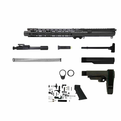 5.56 AR 15 Pistol Kit - 10.5" Nitride Barrel, 1:7 Twist Rate with 12" Split-Rail M-Lok Handguard