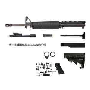 5.56 AR 15 Rifle Kit - 16" Stainless Barrel (Fixed Front Sight), 1:7 Twist Rate