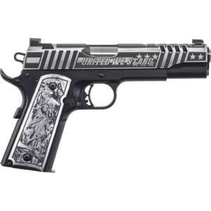 Auto-Ordnance United We Stand Custom 1911 Pistol 45 ACP 5 in. Black and Silver 7 rd. Night Sights - Machine Gun - California Gun Shop
