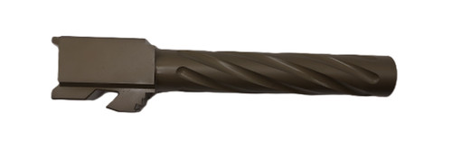 Fits Glock 17 9mm Match Thick Spiral Fluted Barrel Threaded in Dark Earth Fits Glock 17 9mm Match Thick Spiral Fluted Barrel Threaded in Dark Earth - Glock Barrels - California Gun Shop