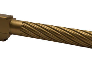 Fits Glock 17 9mm Match 5 Sided Flat Fluted Threaded Barrel in Gold - Glock Barrels - California Gun Shop