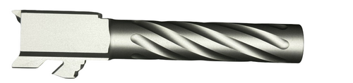 Fits Glock 19 9mm Match Chunky Spiral Fluted Barrel in Flat Gray Fits Glock 19 9mm Match Chunky Spiral Fluted Barrel in Flat Gray - Glock Barrels - California Gun Shop