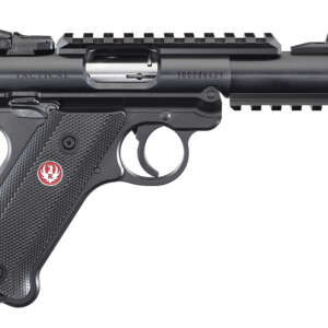 Ruger 40150 Mark IV Tactical 22 LR Caliber with 4.40″ Threaded/Picatinny Rail Barrel, 10+1 Capacity, Overall Blued Metal Finish, Checkered Black Polymer Grip & Fixed Sights - Machine Gun - California Gun Shop