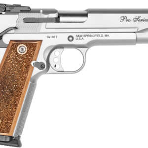 Smith & Wesson 178047 1911 Performance Center Pro  Full Size Frame 9mm Luger 10+1 5″ Stainless Steel Barrel, Matte Silver Serrated Stainless Steel Slide & Frame w/Beavertail, Wood Grip - Machine Gun - California Gun Shop