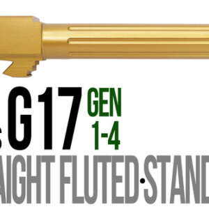 Fits Glock 17 9mm Match Straight Fluted Barrel Threaded in Gold - Glock Barrels - California Gun Shop