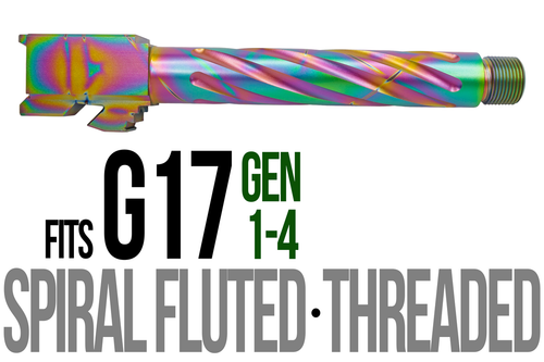 Fits Glock 17 9mm Match Thick Spiral Fluted Barrel in Chameleon Fits Glock 17 9mm Match Thick Spiral Fluted Barrel in Chameleon - Glock Barrels - California Gun Shop