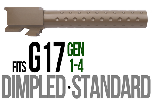Fits Glock 17 9mm Match Golf Ball Dimpled Barrel Threaded in Dark Earth Fits Glock 17 9mm Match Golf Ball Dimpled Barrel Threaded in Dark Earth - Glock Barrels - California Gun Shop