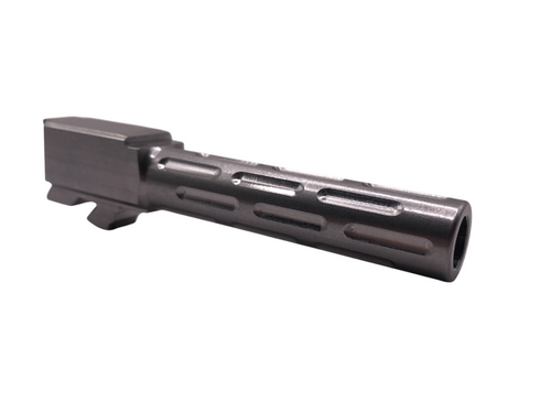 Fits Glock 19 9mm Morse Code Threaded Barrel in Naked Stainless Fits Glock 19 9mm Morse Code Threaded Barrel in Naked Stainless - Glock Barrels - California Gun Shop