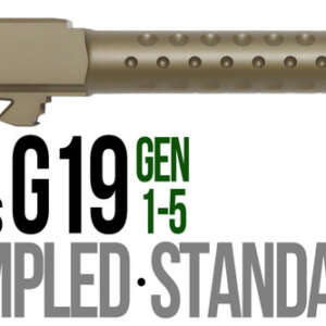 Fits Glock 19 9mm Match 5 Sided Flat Fluted Barrel in Dark Earth - Glock Barrels - California Gun Shop