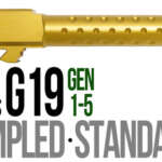 Fits Glock 19 9mm Match Thin Spiral Fluted Threaded Barrel  in Gold - Glock Barrels - California Gun Shop