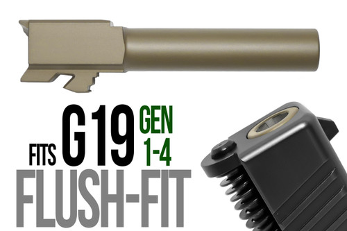 Fits Glock 19 9mm Match Straight Fluted Barrel in Dark Earth Fits Glock 19 9mm Match Straight Fluted Barrel in Dark Earth - Glock Barrels - California Gun Shop