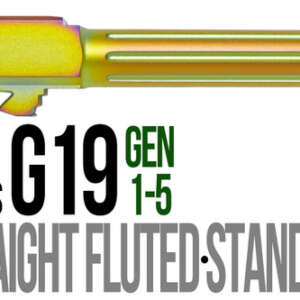 Fits Glock 19 9mm Match Straight Fluted Barrel in Gold - Glock Barrels - California Gun Shop