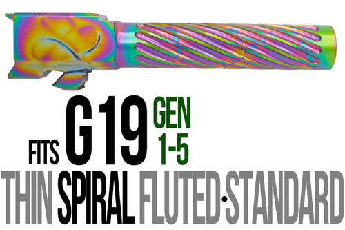 Fits Glock 19 9mm Match Thin Spiral Fluted Threaded Barrel in Python Fits Glock 19 9mm Match Thin Spiral Fluted Threaded Barrel in Python - Glock Barrels - California Gun Shop