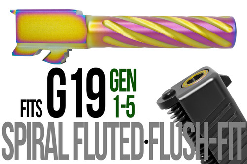 Fits Glock 17 9mm Match Thin Spiral Fluted Barrel in Radio Active Fits Glock 17 9mm Match Thin Spiral Fluted Barrel in Radio Active - Glock Barrels - California Gun Shop