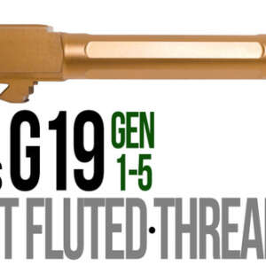 Fits Glock 19 9mm Match Golf Ball Dimpled Barrel Threaded in Copper - Glock Barrels - California Gun Shop