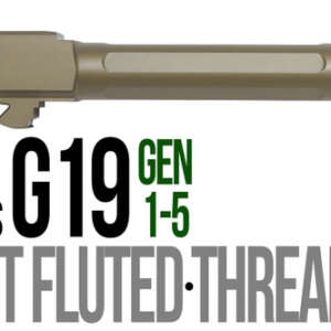 Fits Glock 19 9mm Match Straight Fluted Barrel Threaded in Dark Earth - Glock Barrels - California Gun Shop