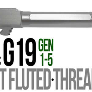 Fits Glock 19 9mm Match Thick Spiral Fluted Barrel Threaded in Flat Gray - Glock Barrels - California Gun Shop