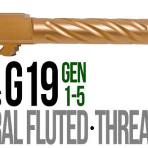 Fits Glock 19 9mm Match Straight Fluted Barrel Threaded in Copper - Glock Barrels - California Gun Shop