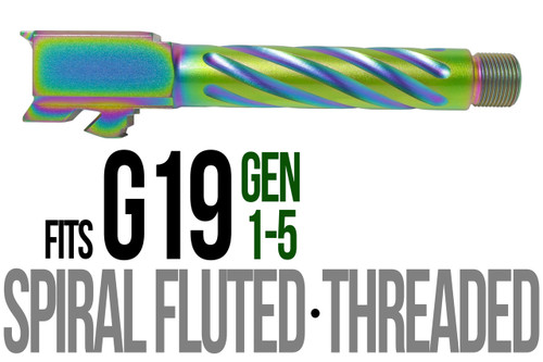 Fits Glock 19 9mm Match Straight Fluted Barrel Threaded in Radio Active Fits Glock 19 9mm Match Straight Fluted Barrel Threaded in Radio Active - Glock Barrels - California Gun Shop