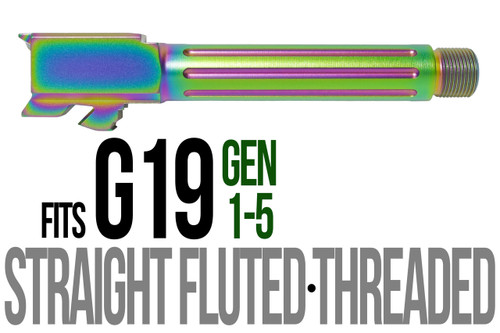 Fits Glock 19 9mm Match 5 Sided Flat Fluted Threaded Barrel in Radio Active Fits Glock 19 9mm Match 5 Sided Flat Fluted Threaded Barrel in Radio Active - Glock Barrels - California Gun Shop