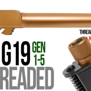 Fits Glock 19  9mm Match Grade Barrel threaded in Flat Gray - Glock Barrels - California Gun Shop