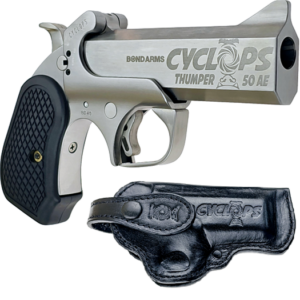 Bond Arms Cyclops Satin Package Handgun .50 AE Single Shot 4.25″ Barrel Satin with Holster - Machine Gun - California Gun Shop