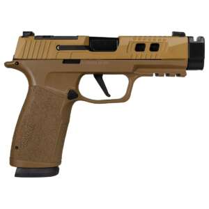 Sig Sauer P365 Two-Tone Brown/Black XMACRO TACOPS Handgun 9mm Luger 17rd Magazines(4) 4.2″ Compensated Barrel - Machine Gun - California Gun Shop