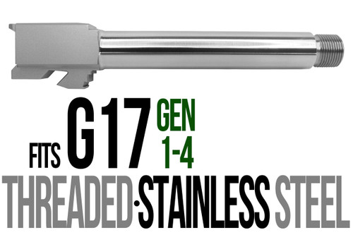 Fits Glock 17 Gen 1-4 9mm Barrel in Naked Stainless Steel Fits Glock 17 Gen 1-4 9mm Barrel in Naked Stainless Steel - Glock Barrels - California Gun Shop